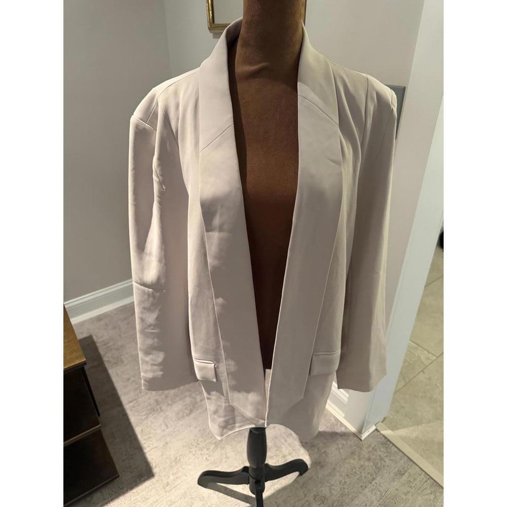 NWT Quince Stretch Crepe Open Blazer Sand sz L